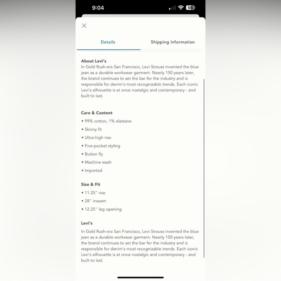 Levi's 501 Skinny Jeans - Picture 2 of 6